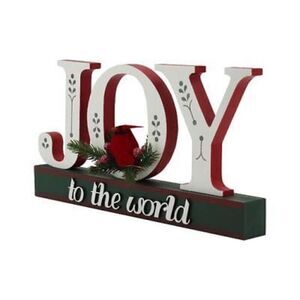 Joy To The World Wood Tabletop Christmas Holiday Home Decoration